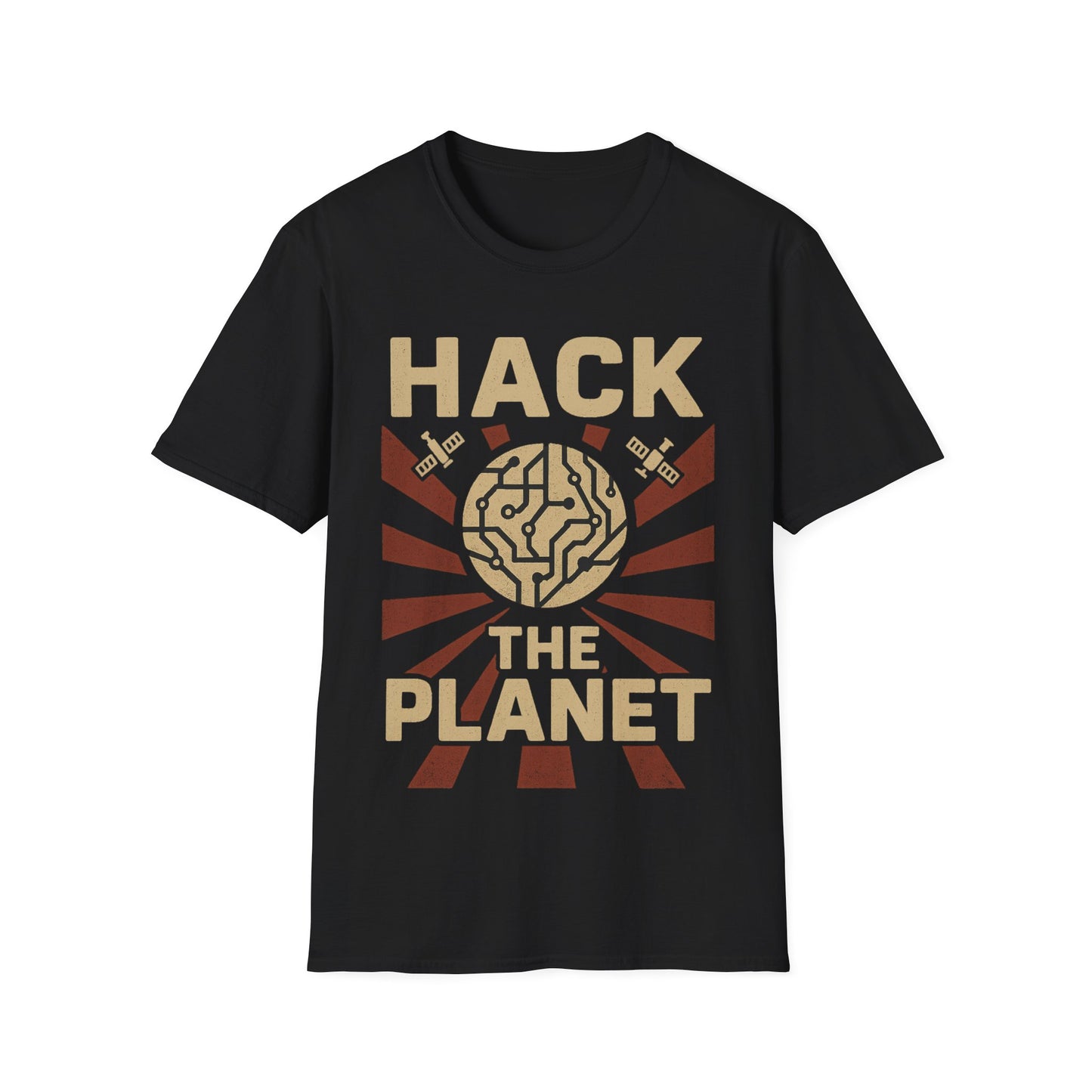 Hack the Planet design on black t-shirt | hacker gift, programmer shirt, retro vintage
