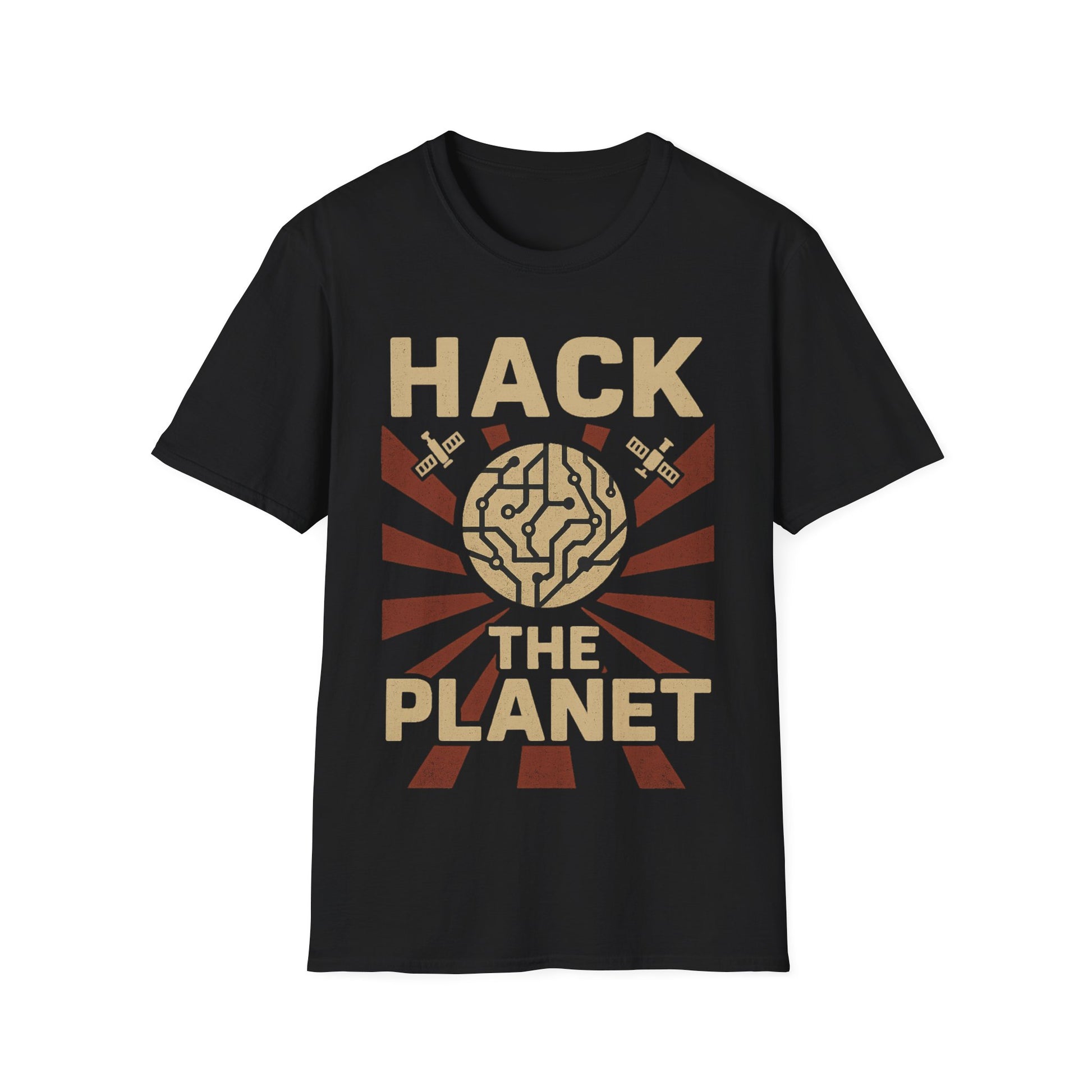 Hack the Planet design on black t-shirt | hacker gift, programmer shirt, retro vintage