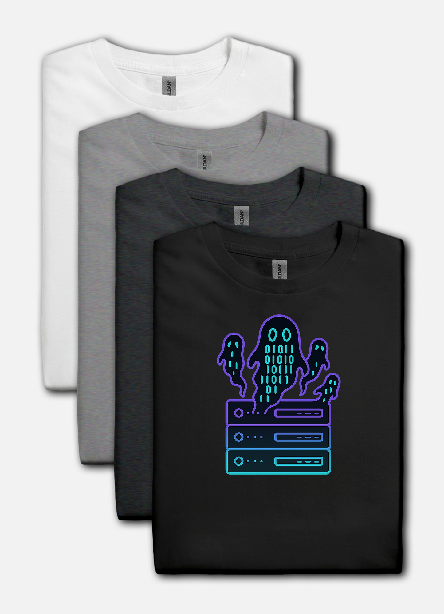 Ghost in the machine design on black t-shirt | hacker gift, halloween shirt
