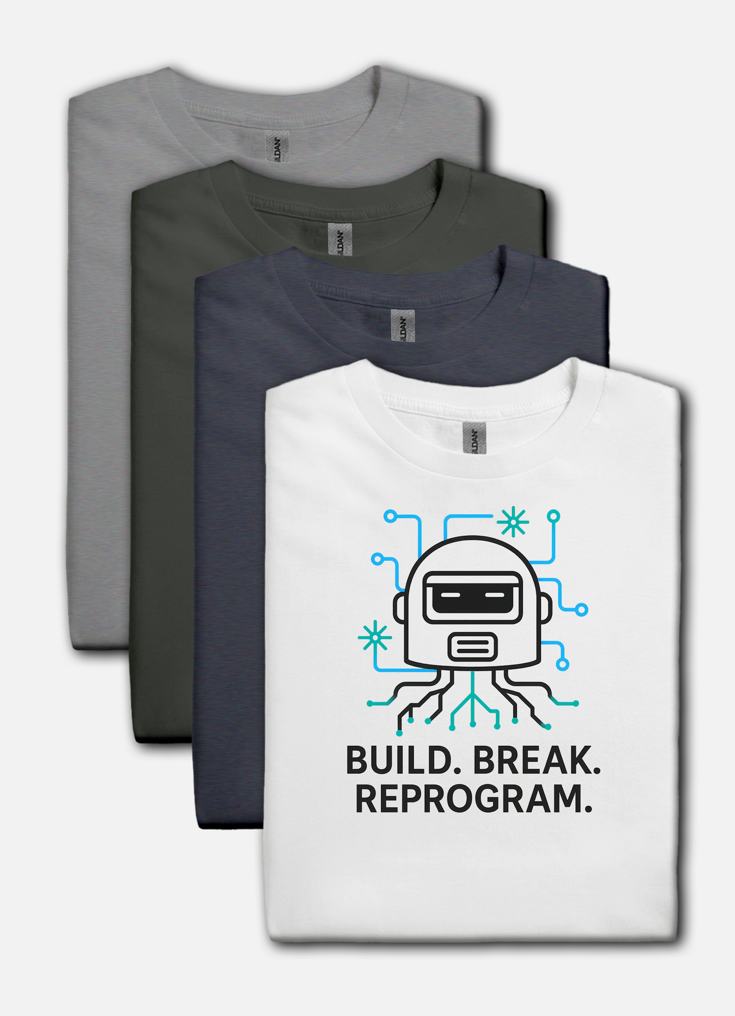 Build. Break. Reprogram design on white t-shirt | hacker gift, hobby shirt