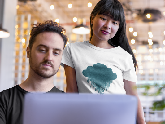 Retro hacker cloud design on a white t-shirt | hacker gift, vintage retro shirt, coding tee