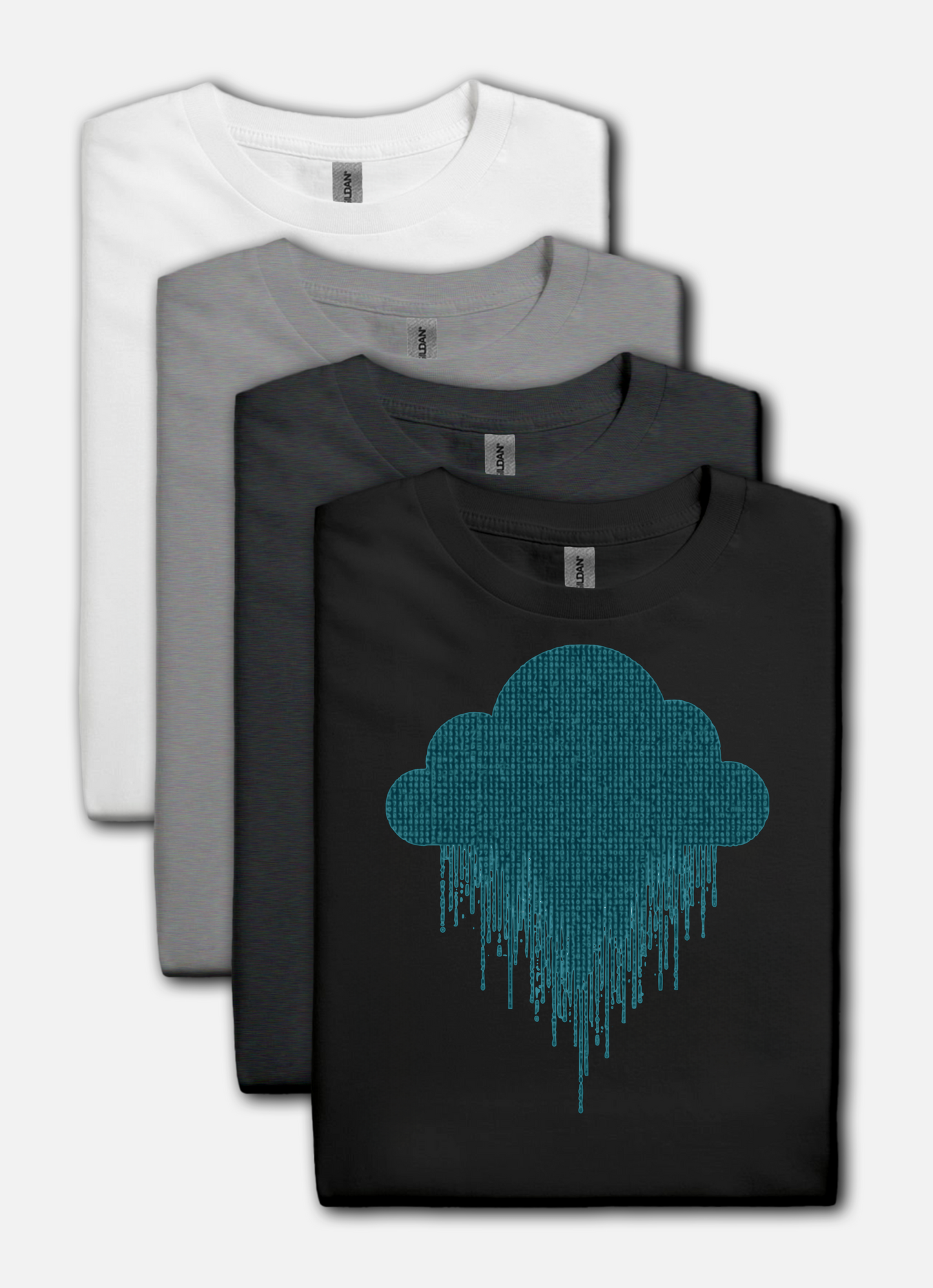 Retro hacker cloud design on a black t-shirt | hacker gift, vintage retro shirt, coding tee