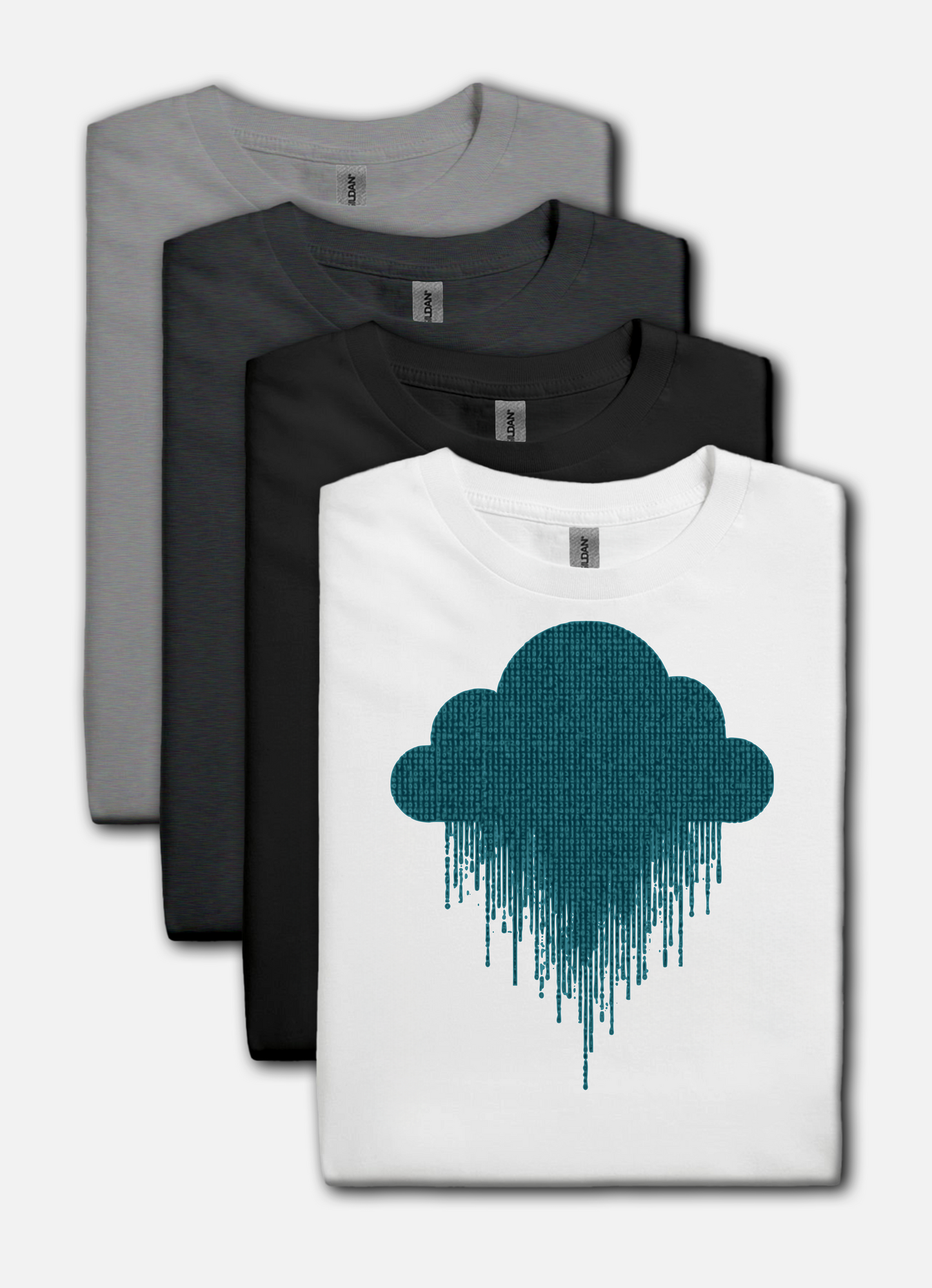 Retro hacker cloud design on a white t-shirt | hacker gift, vintage retro shirt, coding tee