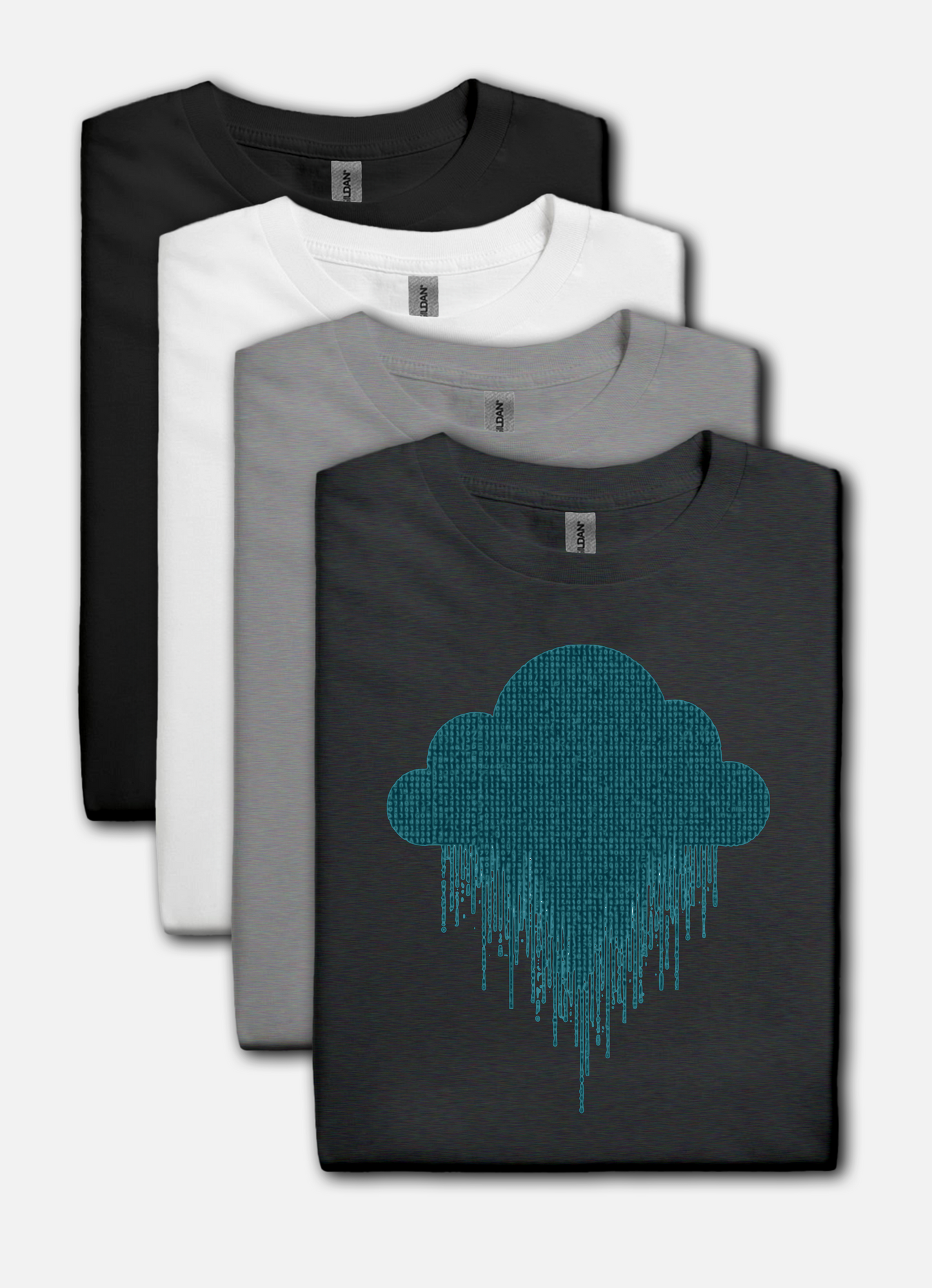 Retro hacker cloud design on a dark gray t-shirt | hacker gift, vintage retro shirt, coding tee