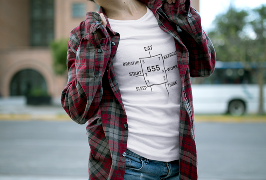 555 Timer Life Cycle design on a white t-shirt | hacker gift, electronics shirt, programming tee