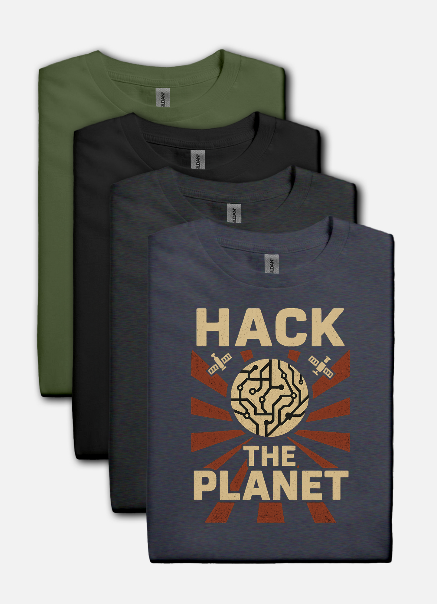 Hack the Planet design on navy t-shirt | hacker gift, programmer shirt, retro vintage