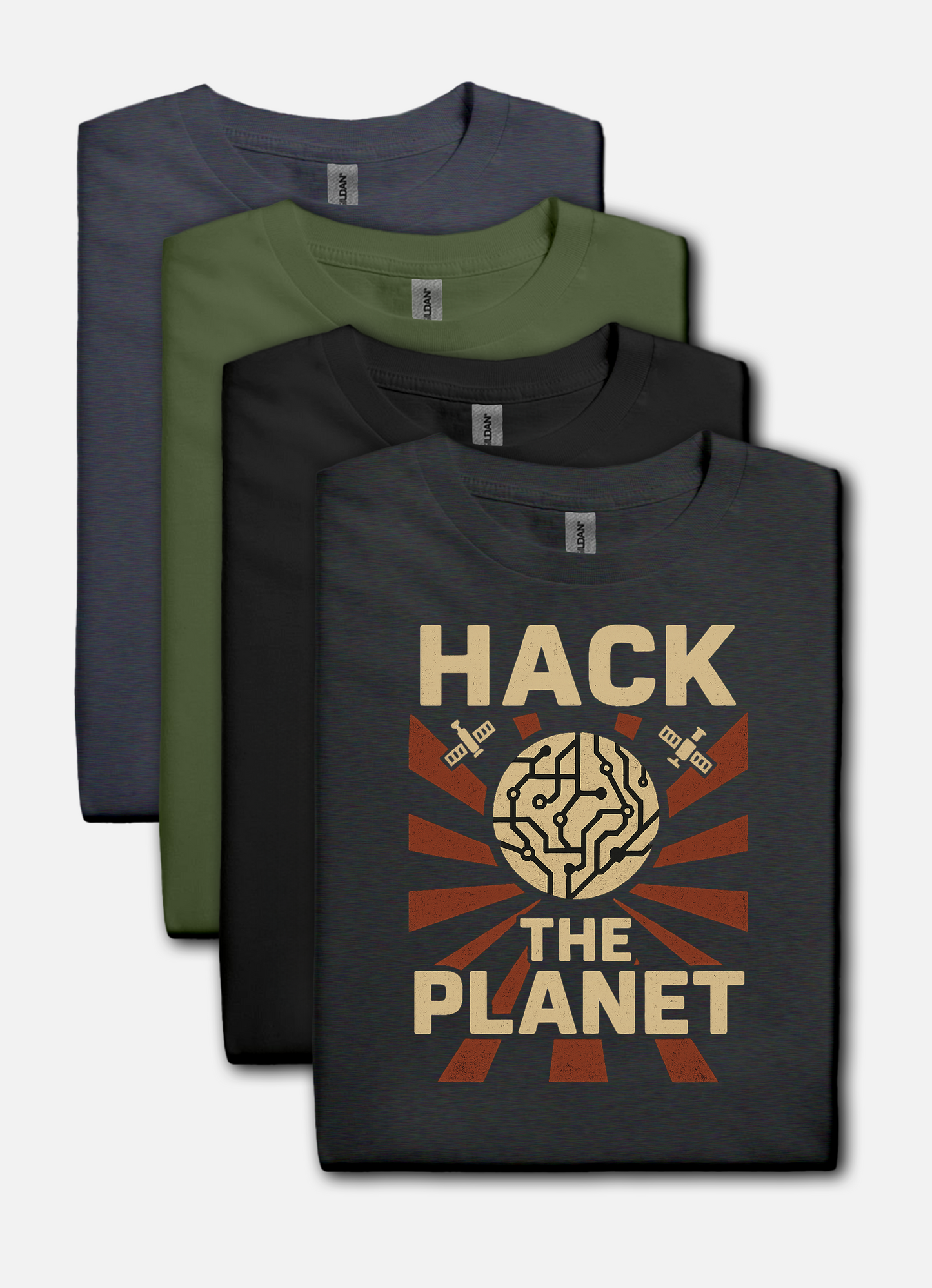 Hack the Planet design on gray t-shirt | hacker gift, programmer shirt, retro vintage
