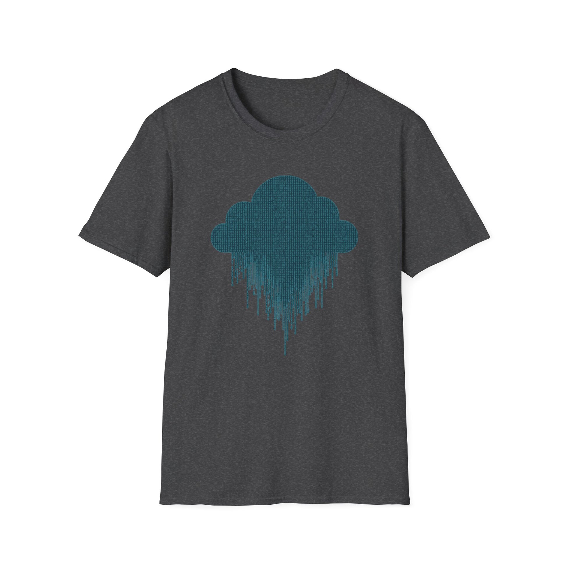 Retro hacker cloud design on a dark gray t-shirt | hacker gift, vintage retro shirt, coding tee