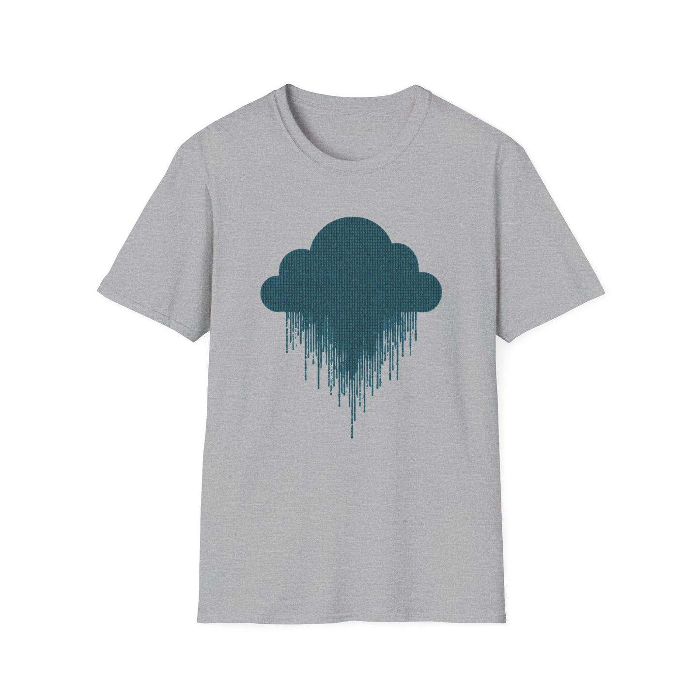 Retro hacker cloud design on a light gray t-shirt | hacker gift, vintage retro shirt, coding tee