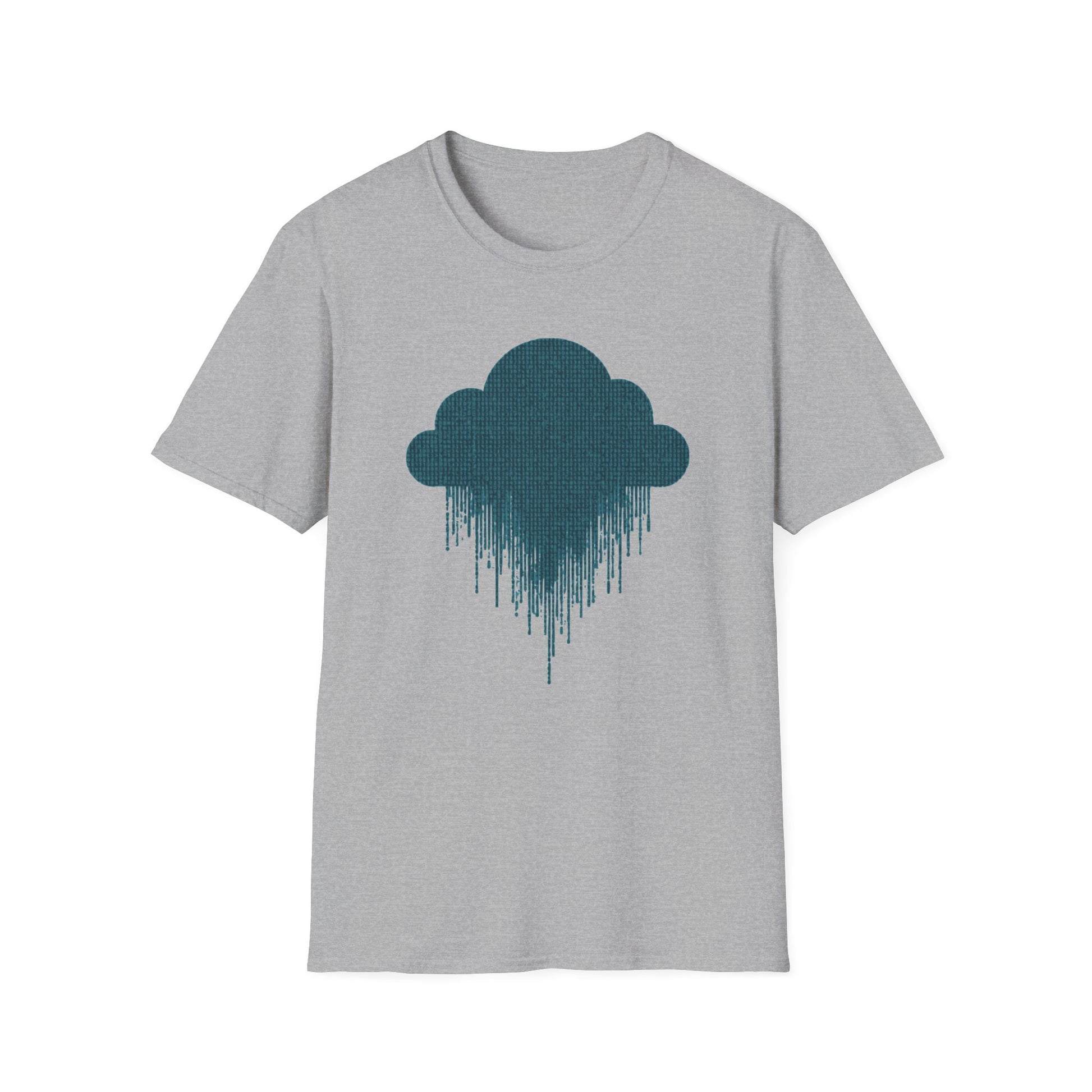 Retro hacker cloud design on a light gray t-shirt | hacker gift, vintage retro shirt, coding tee