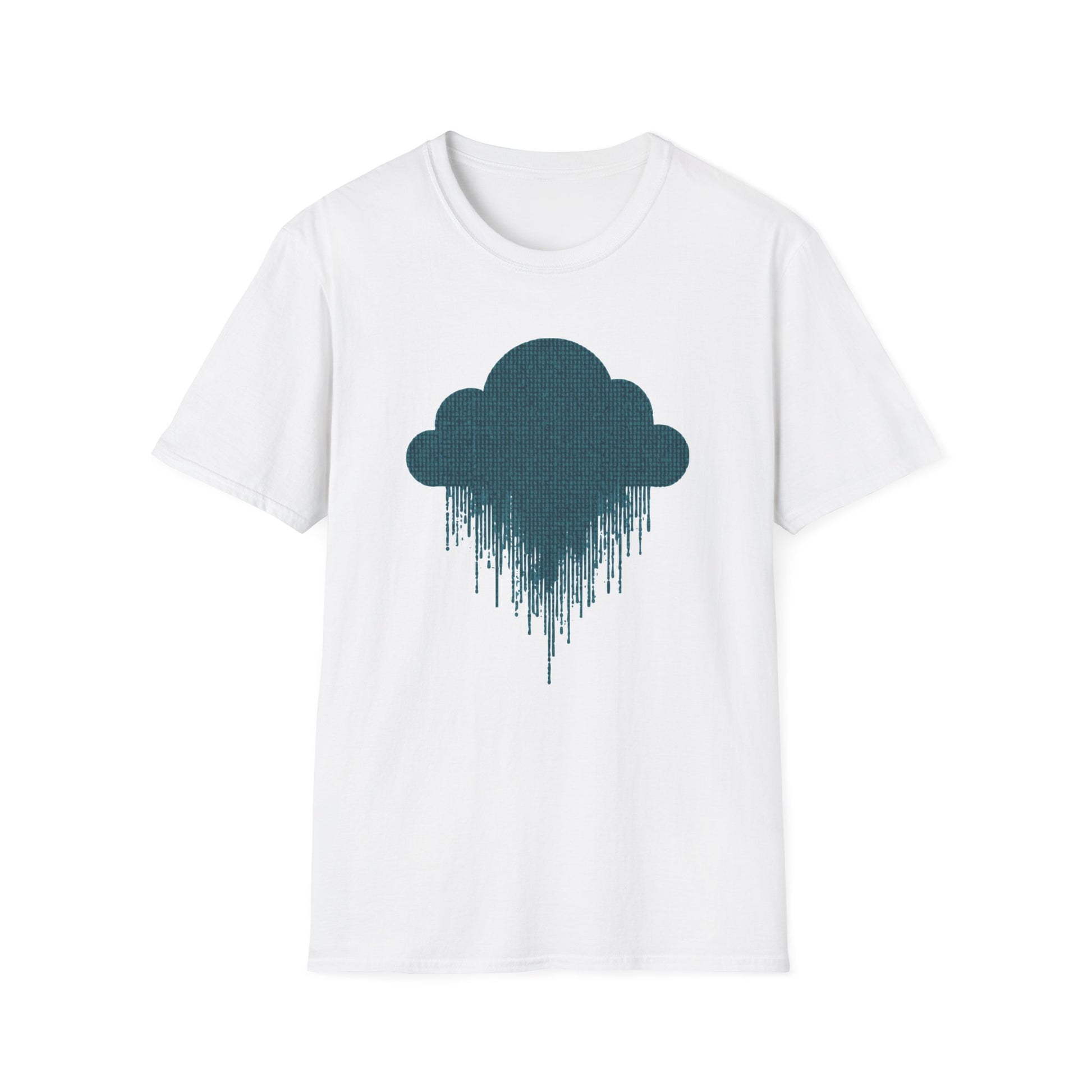 Retro hacker cloud design on a white t-shirt | hacker gift, vintage retro shirt, coding tee
