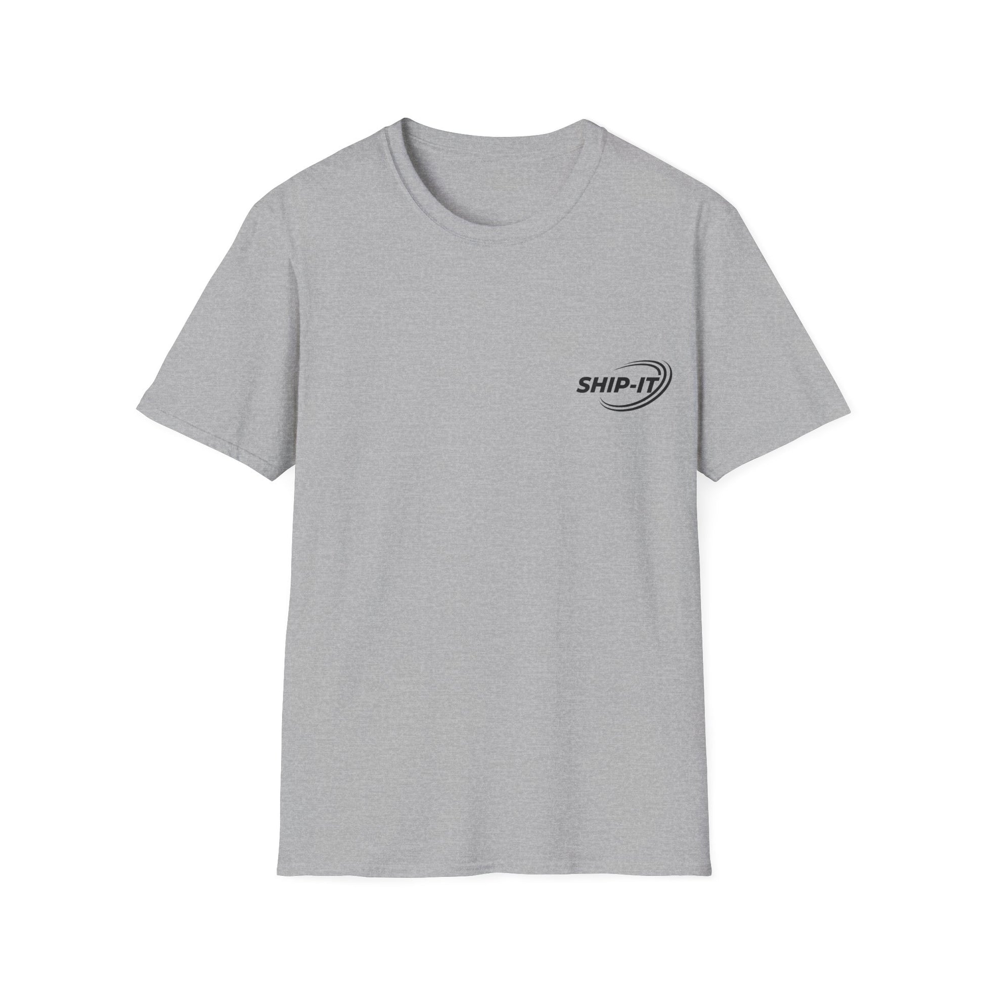 Gray t-shirt with 'SHIP-IT' logo