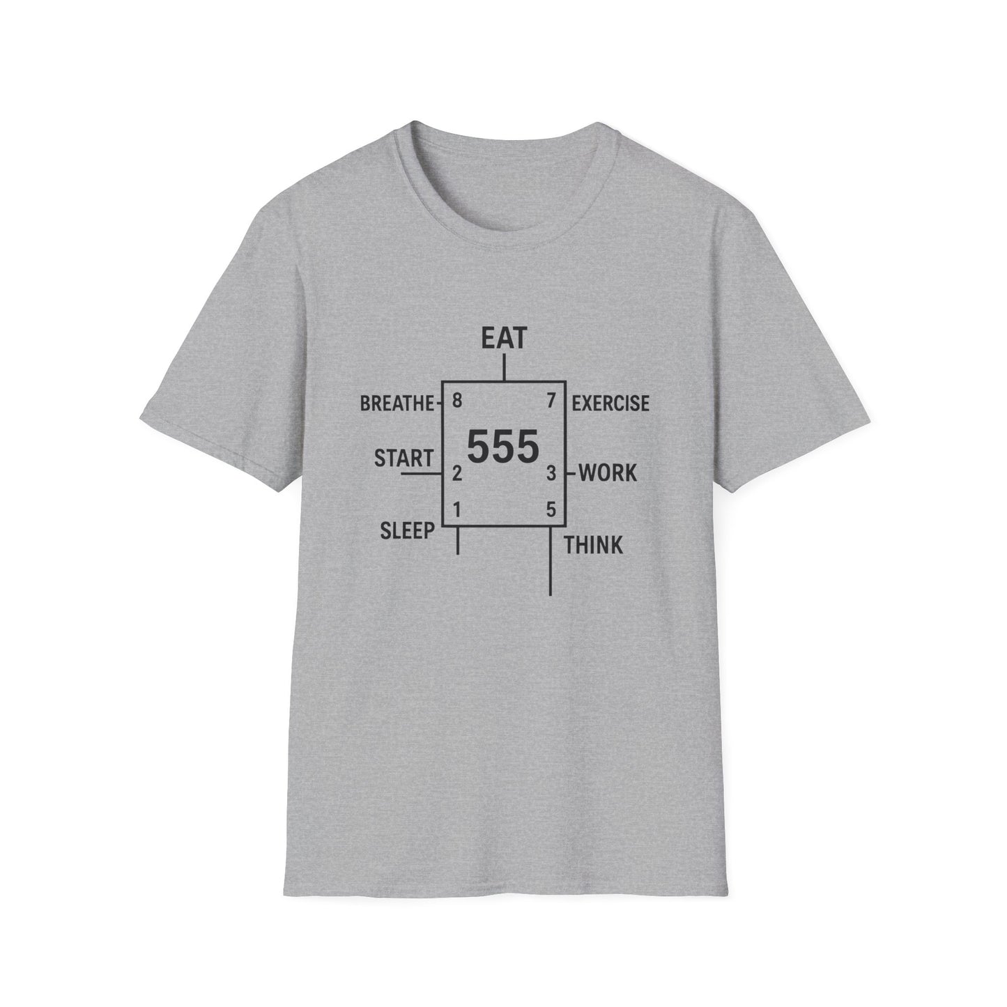 555 Timer Life Cycle design on a light gray t-shirt | hacker gift, electronics shirt, programming tee