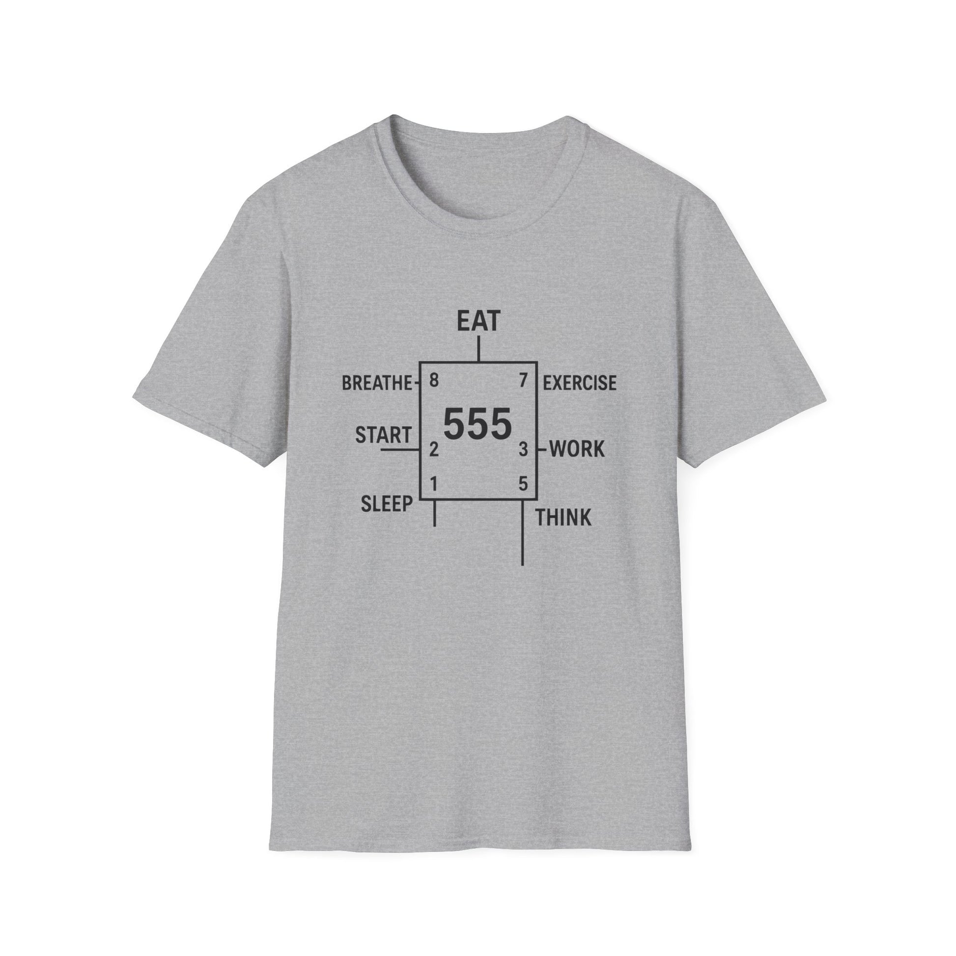 555 Timer Life Cycle design on a light gray t-shirt | hacker gift, electronics shirt, programming tee