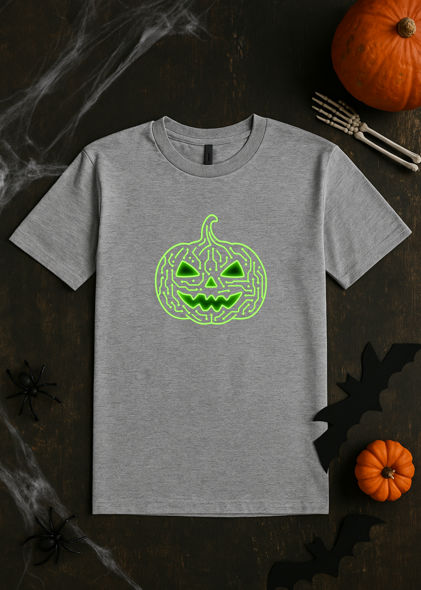 Circuit Board Pumpkin Shirt – Halloween Techwear for Coders & Makers