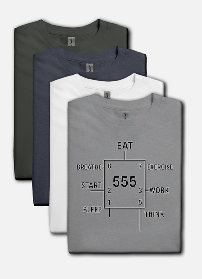 555 Timer Life Cycle design on a light gray t-shirt | hacker gift, electronics shirt, programming tee