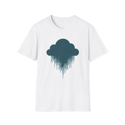 Retro hacker cloud design on a white t-shirt | hacker gift, vintage retro shirt, coding tee